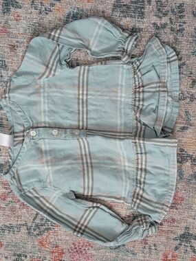 Carter's Mint Plaid Button-Front Shirt - Size 24m